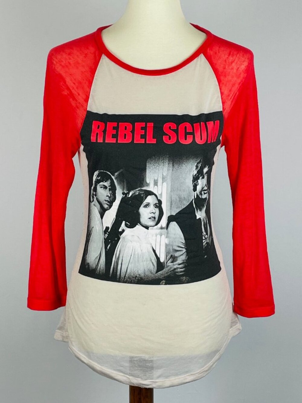 Vtg Y2K Star Wars Rebel Scum Baseball Jersey Sz S Sheer Blockette Nerdcore Sport